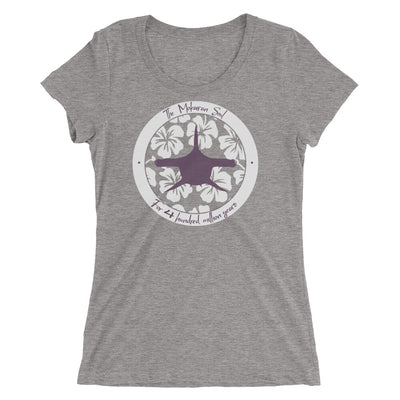 Tee shirt plongee femme col large requin marteau gris