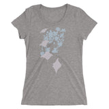 Women's diving t-shirt with wide collar gray manta ray