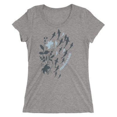 t-shirt plongée femme col large requin noir mokarran