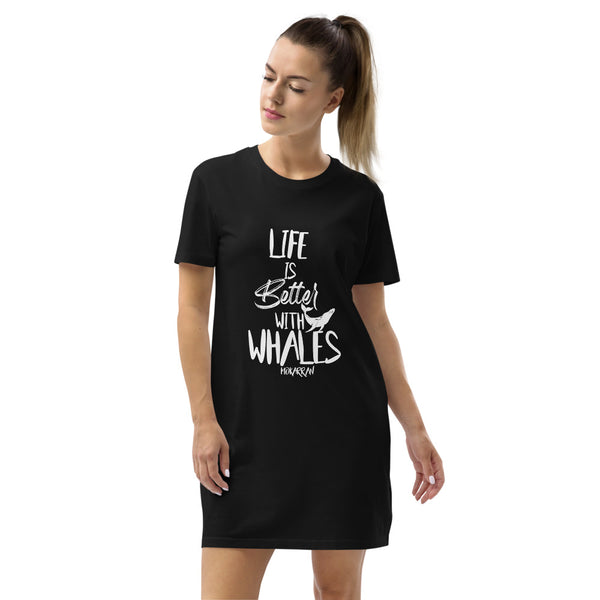 Robe t-shirt bio Life is Better With Whales
