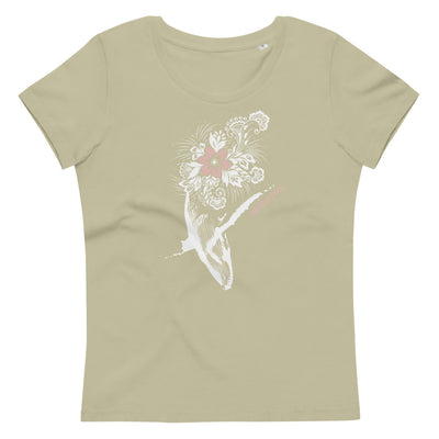 T-shirt bio flowers whale